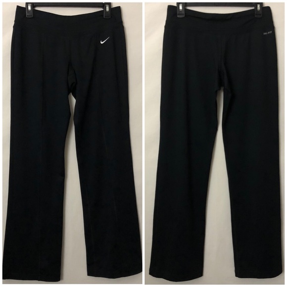 Nike Dri Fit Boot Cut Yoga Work Out Pants Black